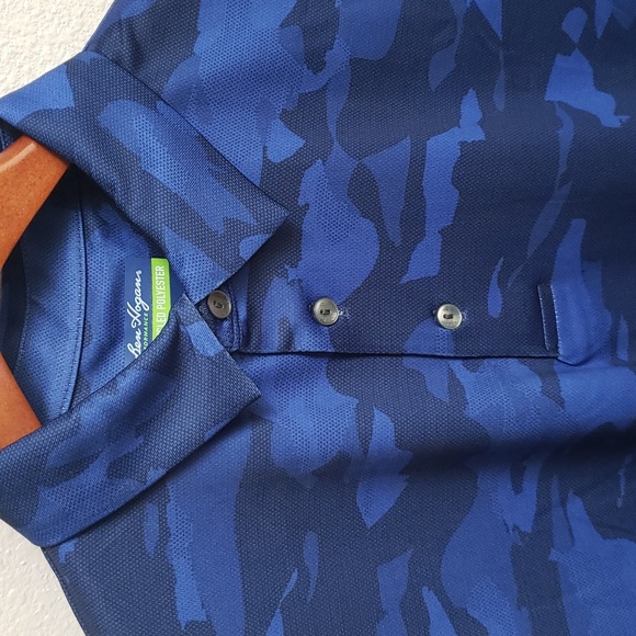 NWT Ben Hogan performance men's golf blue polo camouflage shirt size small - Picture 2 of 10